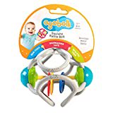 OgoBolli Rattle & Teether Toy for Babies - Tactile Sensory Ball - Stretchy  Soft Non-Toxic Silicone - Ages 6 Months and up - Gray