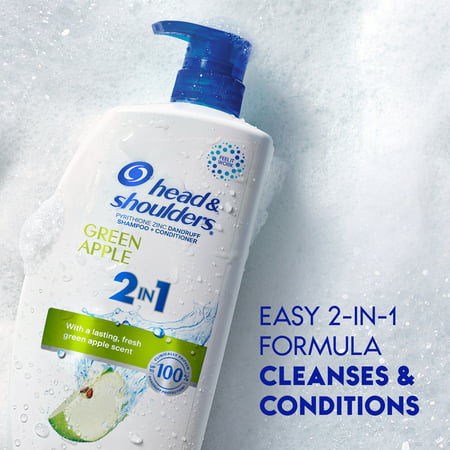 Head and Shoulders 2 in 1 Dandruff Shampoo and Conditioner  Green Apple  28.2 oz