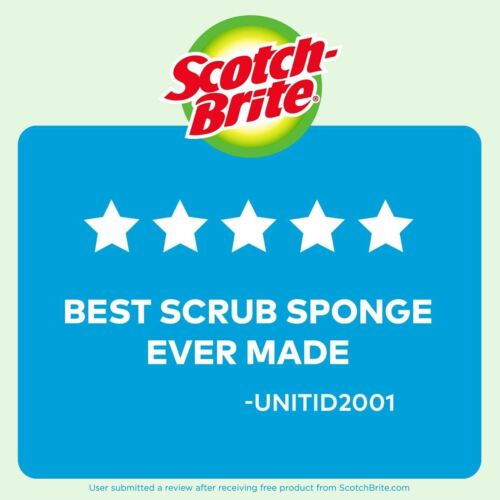 Scotch-Brite Greener Clean Scrub Sponges, Natural Sponges for Cleaning Kitchen, Bathroom, and Household, Non-Scratch Sponges Safe for Non-Stick Cookware, 6 Scrubbing Sponges (B00JEQG4X8)