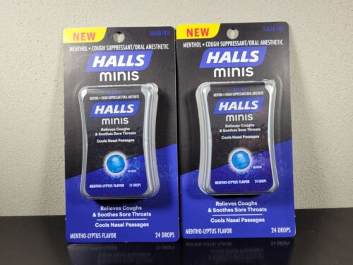 HALLS Minis Mentho-Lyptus Flavor Sugar Free Cough Drops  24 Drops