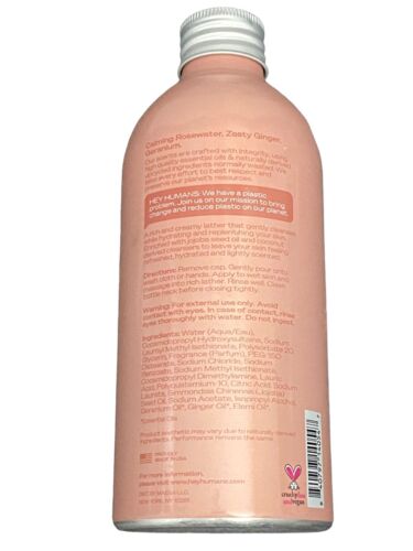 Hey Humans Rosewater Ginger Moisturizing Body Wash with Vegan + Natural Ingredients  Jojoba Oil - 14 fl oz (Pack of 1)