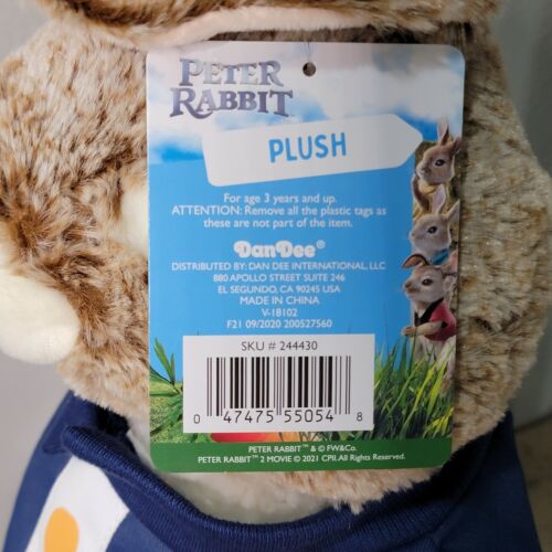 Official Peter Rabbit the Movie Dan Dee Plush Stuffed Animal 20 New