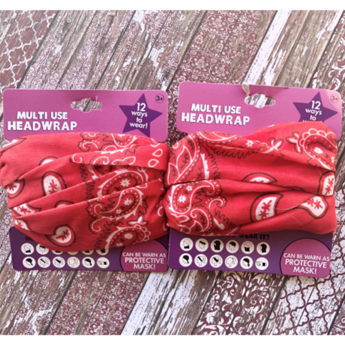 Multi-use Head wrap Red Paisley Accessories