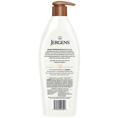 Jergens Hand and Body Lotion  Hydrating Coconut Body Lotion  16.8 Oz