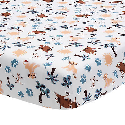 Disney Baby Lion King Adventure White Baby Fitted Crib Sheet by Lambs & Ivy