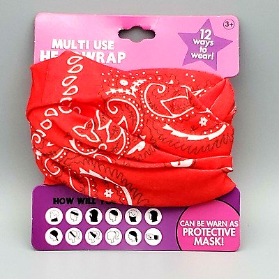 Multi-use Head wrap Red Paisley Accessories