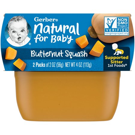 (Pack of 2) Gerber 1st Foods Butternut Squash Baby Food, 2 oz Tubs