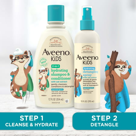 Aveeno Kids 2-in-1 Shampoo & Conditioner  Hypoallergenic  12 Fl. Oz