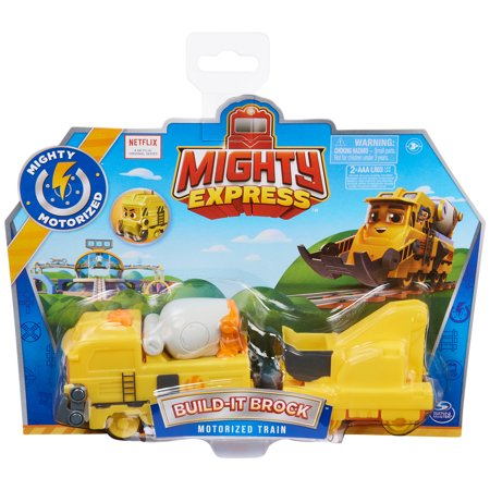 Mighty Express  Build-It Brock Motorized Toy Train with Working Tool and Cargo Car  Kids Toys for Ages 3 and up