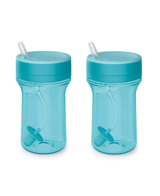 Nuk Everlast Leakproof Weighted Straw Cup, 10 oz, 2 Pack, Teal
