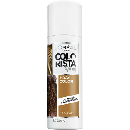 L Oreal Paris Colorista Makeup Temporary 1-Day Hair Color Spray  Gold  2 oz