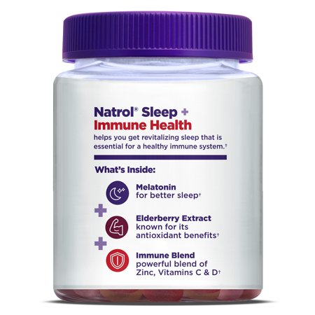 Natrol Sleep+ Immune Health  Melatonin and Elderberry  Gummies  50ct