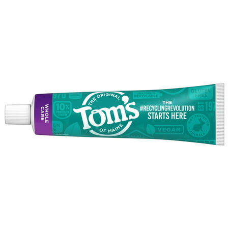 (2 Pack) Tom s of Maine Whole Care Natural Toothpaste with Fluoride  Peppermint  4 oz