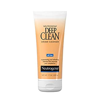 Neutrogena Deep Clean Daily Facial Cream Cleanser with Beta Hydroxy Acid to Remove Dirt  Oil & Makeup  Alcohol-Free  Oil-Free & Non-Comedogenic  7 fl. oz