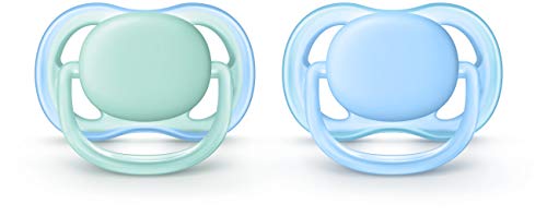 Philips AVENT Ultra Air Pacifier, 0-6 months, bluegreen, 2 pack, SCF24420