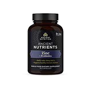 Dr. Axe  Ancient Nutrition Ancient Nutrients, Zinc + Probiotics, 30 Capsules