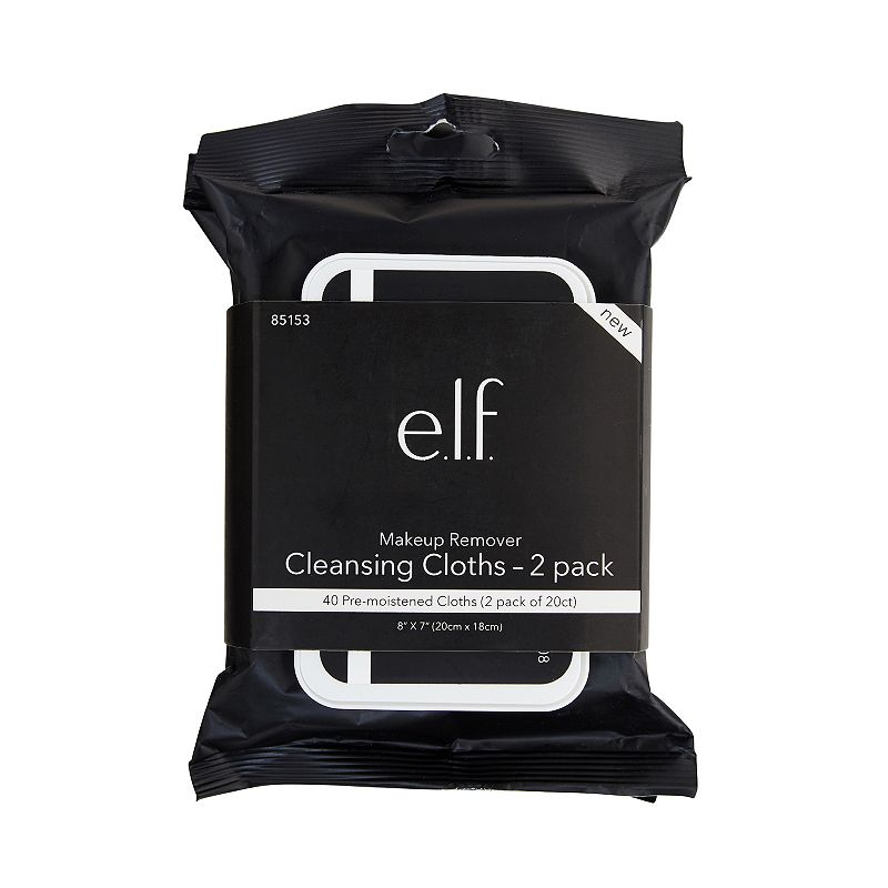 (2 pack) e.l.f. Makeup Remover Cleansing Cloths 2 Pack  20 Count Per Pack