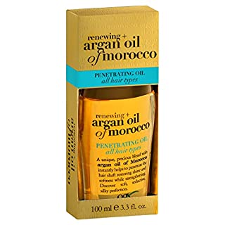 OGX Renewing + Argan Oil of Morocco Penetrating Hair Oil Treatment  Moisturizing & Strengthening Silky Hair Oil for All Hair Types  Paraben-Free  Sulfated-Surfactants Free  3.3 oz