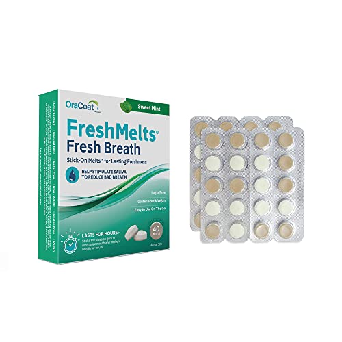 OraCoat FreshMelts Fresh Breath Stick-on Melts for Lasting Freshness  Sweet Mint 40 Count