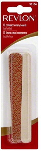 Revlon Compact Emery Boards Nail File  Dual Sided for Shaping and Smoothing Finger and Toenails  10 count