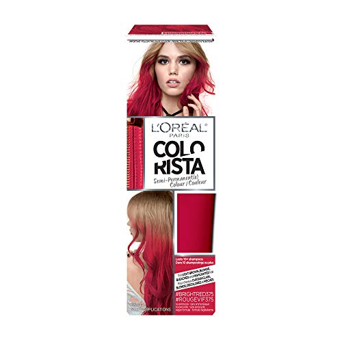 L Oreal Paris Colorista Semi-Permanent Hair Color - Light Bleached Blondes  Bright Red  1 kit