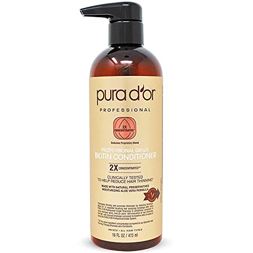 PURA D OR Professional Grade Conditioner Ultra Moisturizing 2X Concentrated Actives for Maximum Results  Clinically Tested  Made with Argan Oil  Men & Women  16 Fl Oz (Packaging may vary)