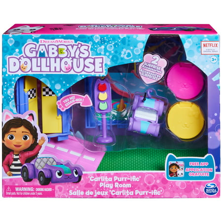 Gabby s Dollhouse  Carlita Purr-Ific Play Room Playset with Carlita Figure