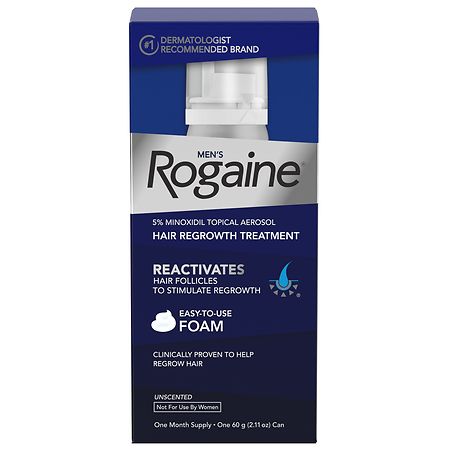 Men s Rogaine 5% Minoxidil Foam for Hair Regrowth  1-Month Supply