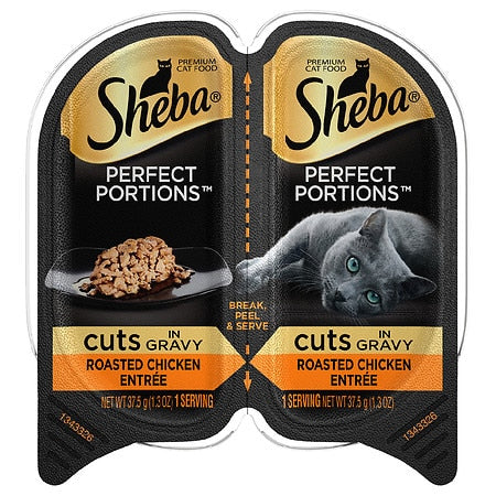 (6 Pack - 12 Servings) SHEBA PERFECT PORTIONS Wet Cat Food Pate Multipack Delicate Salmon and Savory Chicken, 2.6 oz. Easy Peel Twin-Pack Trays