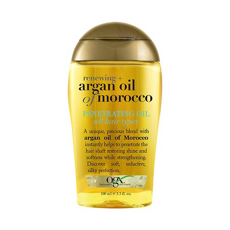 OGX Renewing + Argan Oil of Morocco Penetrating Hair Oil Treatment  Moisturizing & Strengthening Silky Hair Oil for All Hair Types  Paraben-Free  Sulfated-Surfactants Free  3.3 oz