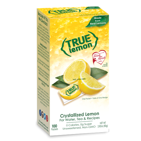 (100 Packets) True Lemon Sugar Free, On-The-Go, Caffeine Free Powdered Drink Mix