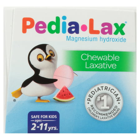 Pedia-Lax Laxative Chewable Tablets for Kids  Ages 2-11  Watermelon Flavor  30 CT