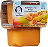 (Pack of 16) Gerber 2nd Foods Banana Carrot Mango, 4 oz Tubs