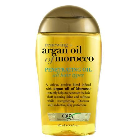 OGX Renewing + Argan Oil of Morocco Penetrating Hair Oil Treatment  Moisturizing & Strengthening Silky Hair Oil for All Hair Types  Paraben-Free  Sulfated-Surfactants Free  3.3 oz