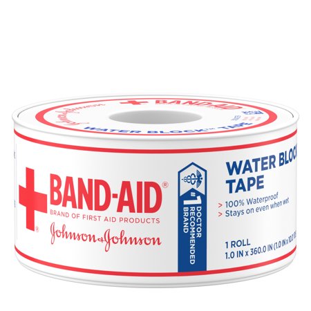 J&J BANDAID FIRST AID 1 INCH 10 YARDS WATERPROOF TAPE