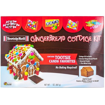 13.75 Red and Brown Gingerbread Cottage House Cookie Kit - 6 Houses