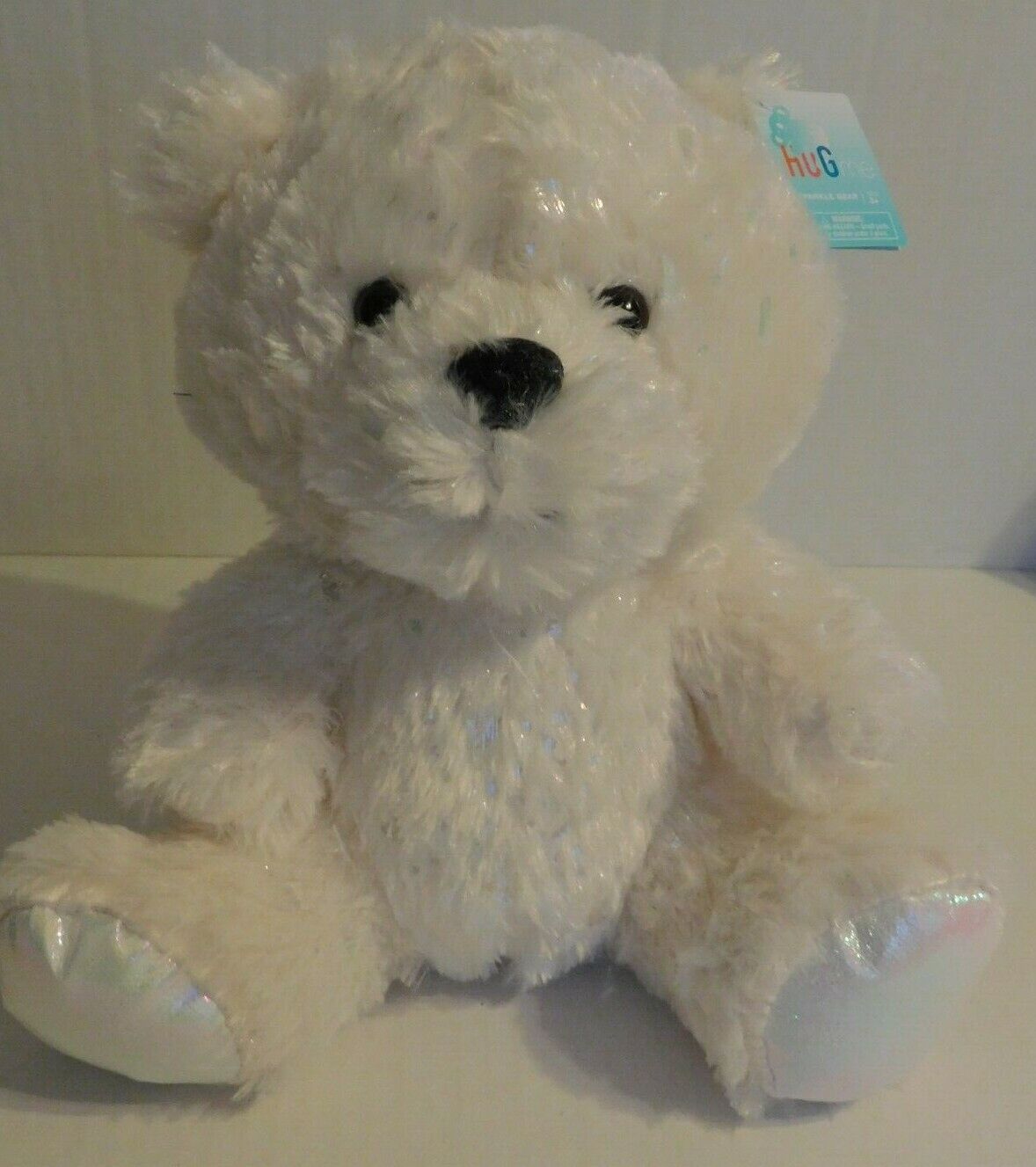 Festive Voice Valentine's Plush 11.5 White Sparkly Teddy - 1.0 ea