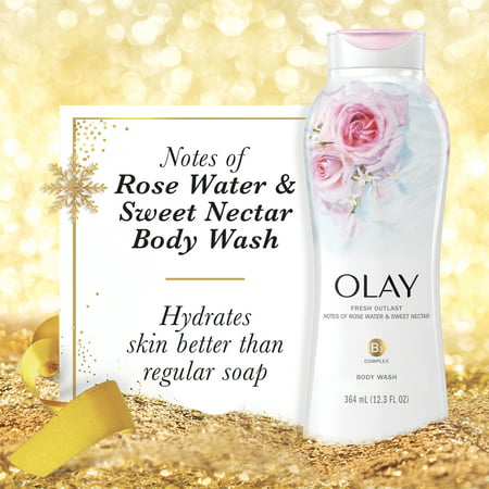 (35% Value) Olay Holiday Gift Set with Fresh Outlast Body Wash  2.3 oz  Hyaluronic Acid Body Wash  3 oz  and Secret Spray Deodorant  4.1 oz