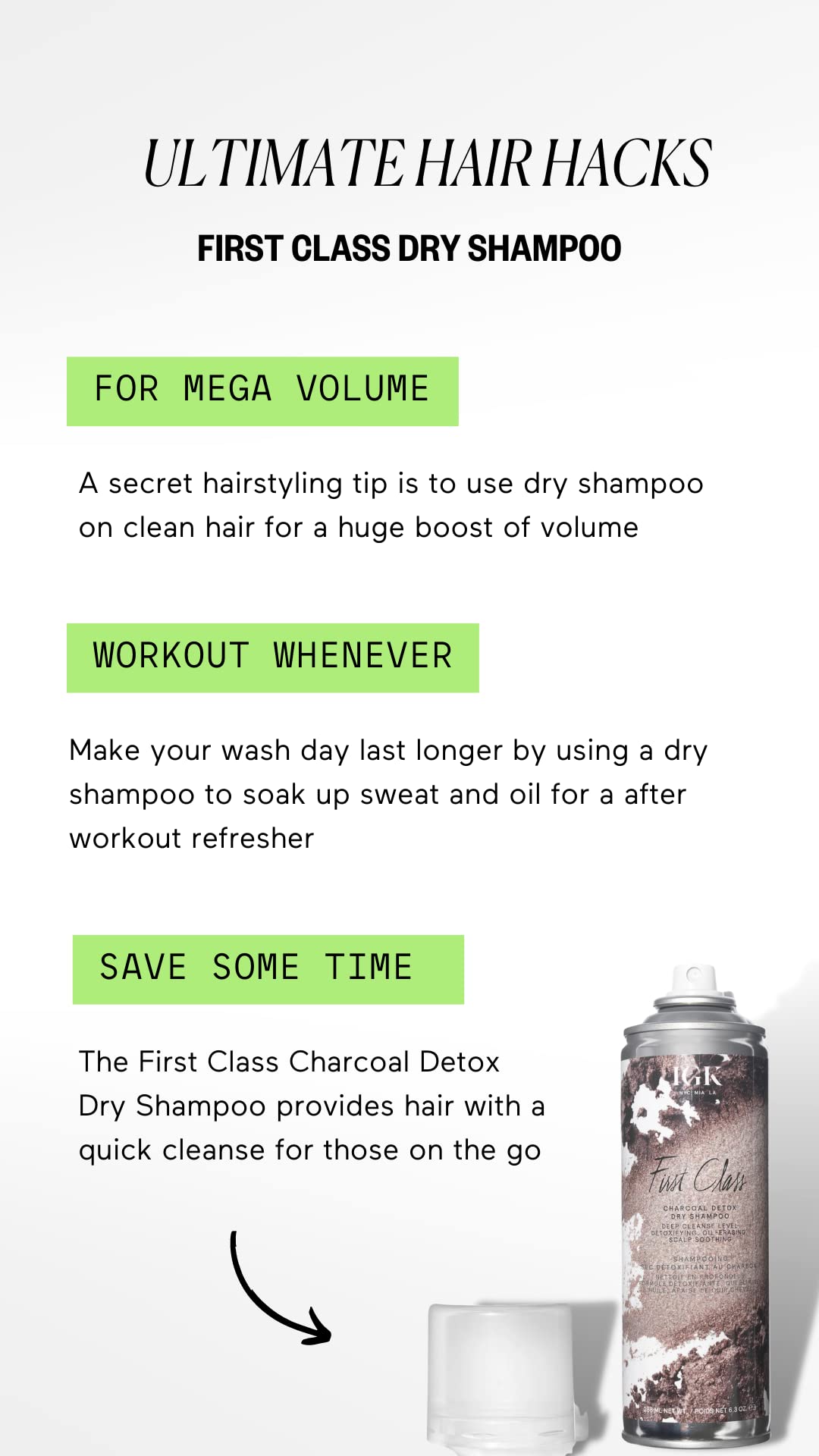 Igk Hair First Class Charcoal Detox Dry Shampoo - Travel Size