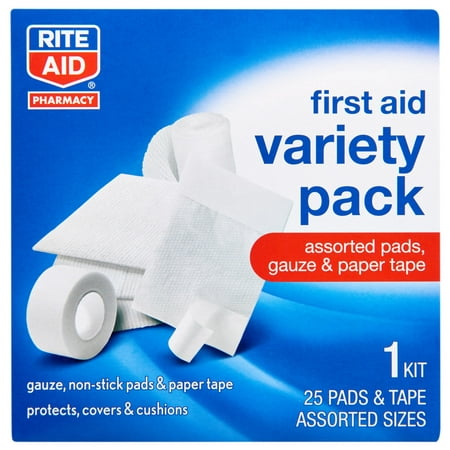 Rite Aid Wound Care Variety Pack, 25 Pads and Tape (B07SZ3Q42D)