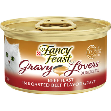 (24 Pack) Fancy Feast Gravy Wet Cat Food  Gravy Lovers Beef Feast in Roasted Beef Flavor Gravy  3 oz. Cans