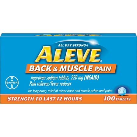 Aleve Back & Muscle Pain RelieverFever Reducer Naproxen Sodium Tablets, 220 mg, 100 Ct