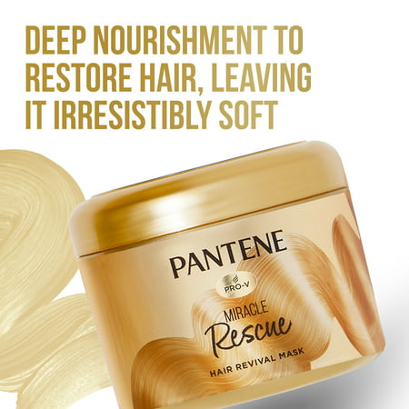 Pantene Hair Mask  Deep Conditioning Hair Mask for Dry Damaged Hair  Miracle Rescue  6.4 oz