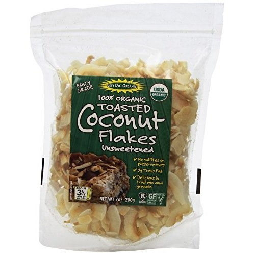100% ORGANIC UNSWEETENED TOASTED COCONUT FLAKES, UNSWEETENED
