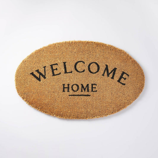 1'7x2'8 'Welcome' Home Round Coir Doormat Natural - Threshold designed with Studio McGee