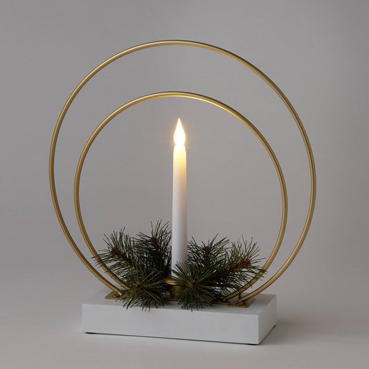 12 Battery Operated Lit Candle Tabletop Hoop with Flicker LED Candle - Wondershop