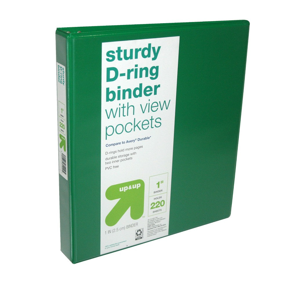 1 3 Ring Binder Clear View Green - up & up™