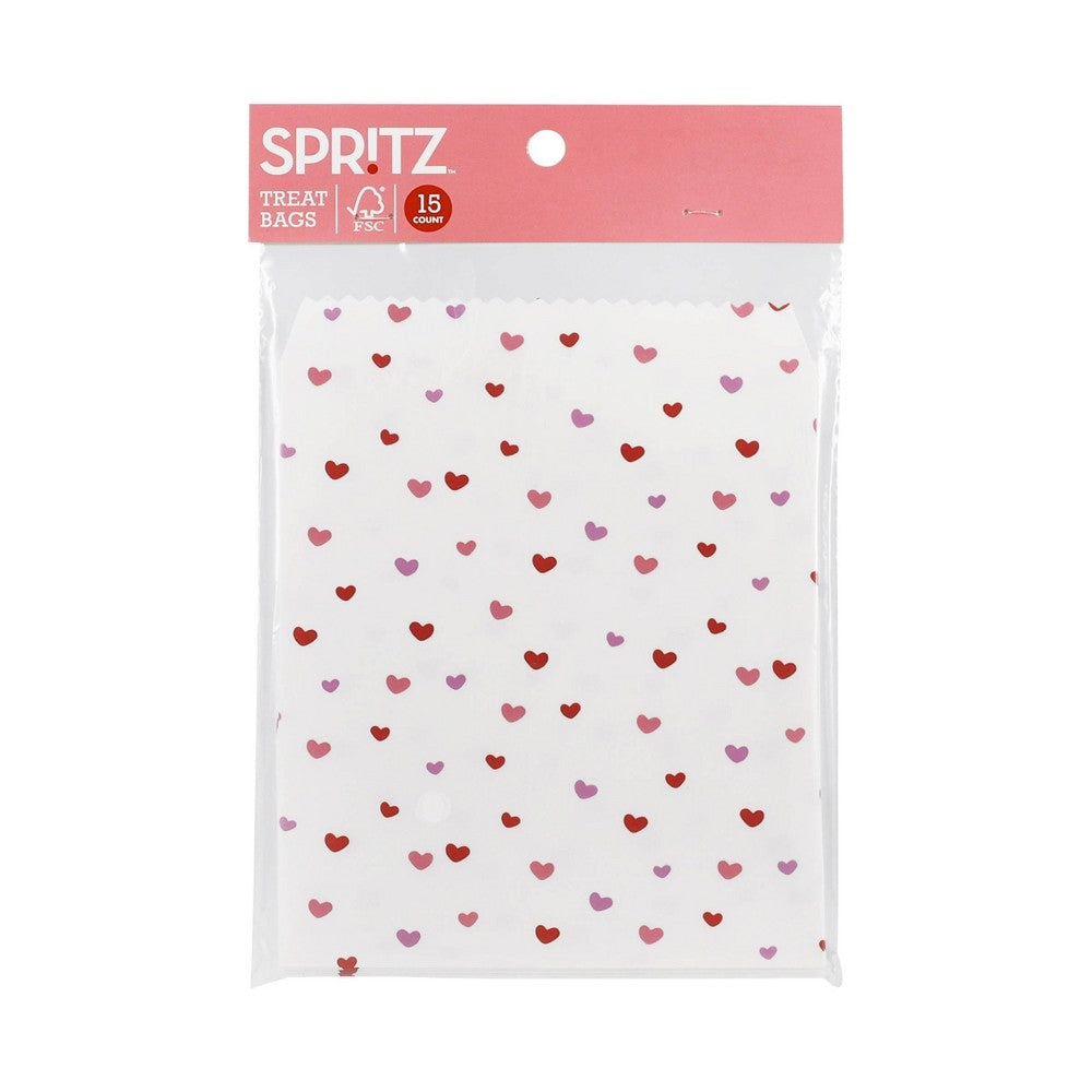 15ct Kids' Valentine's Day Glassine Treat Sacks - Spritz