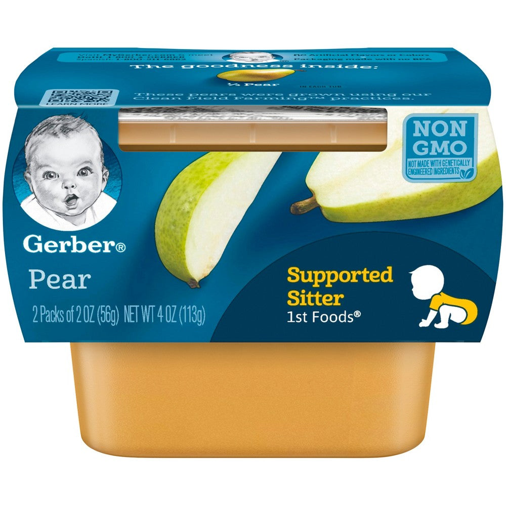 (Pack of 2) Gerber 1st Foods Pear Baby Food, 2 oz Tubs