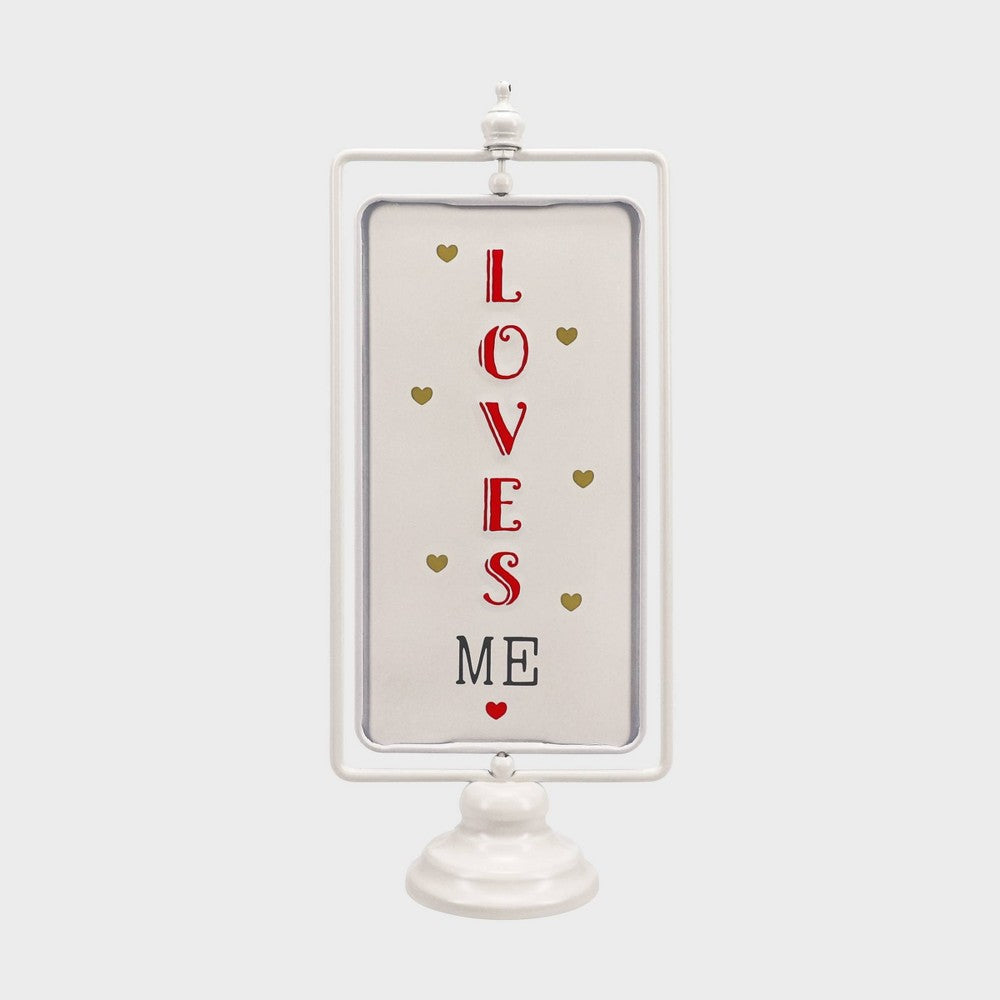 Vertical Rotating Valentine's Day Tabletop 'Loves MeLoves Me A Lot' Sign - Spritz